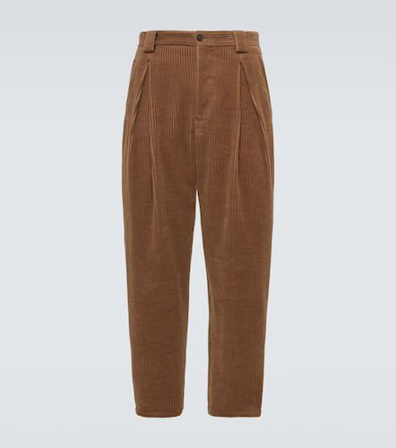 Pantalon tapered en velours côtelé de laine et cachemire - Giorgio Armani - Modalova