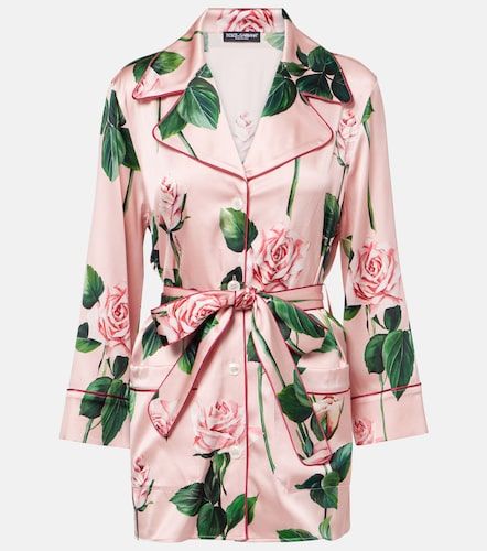 Blouse en soie mélangée a fleurs - Dolce&Gabbana - Modalova