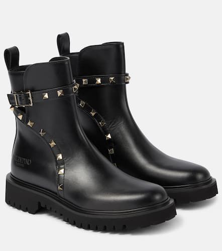 Bottines Rockstud en cuir - Valentino Garavani - Modalova