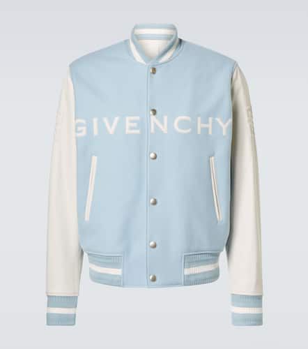 Veste teddy en laine mélangée à logo - Givenchy - Modalova