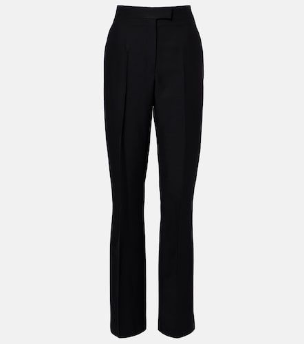 Pantalon droit à taille haute en faille - Ferragamo - Modalova