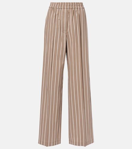 Pantalon ample rayé en coton mélangé - Brunello Cucinelli - Modalova