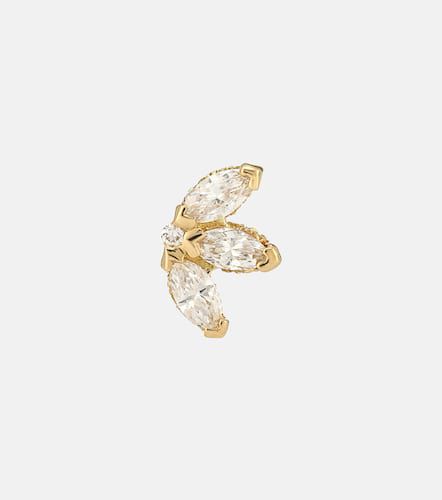 Boucle d'oreille unique Lotus en or jaune 18 ct et diamants blancs - Maria Tash - Modalova