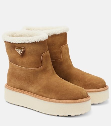 Prada Bottines en daim et shearling - Prada - Modalova