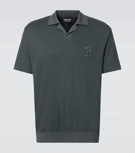 Polo en coton et cachemire à logo - Giorgio Armani - Modalova