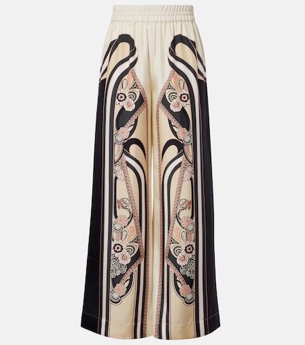 Pantalon palazzo en soie imprimé - La DoubleJ - Modalova