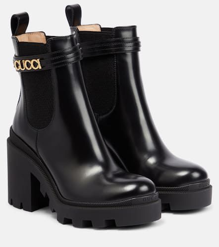 Bottines Chelsea en cuir à logo - Gucci - Modalova