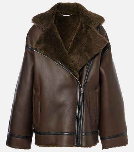 Veste Jacqueline en cuir et shearling - Nour Hammour - Modalova