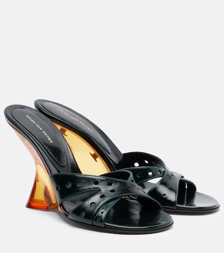 Mules compensées en cuir verni - Dries Van Noten - Modalova