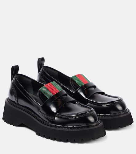 Gucci Mocassins Web Stripe en cuir - Gucci - Modalova