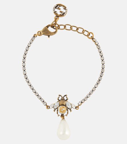 Bracelet à cristaux et perle fantaisie - Gucci - Modalova