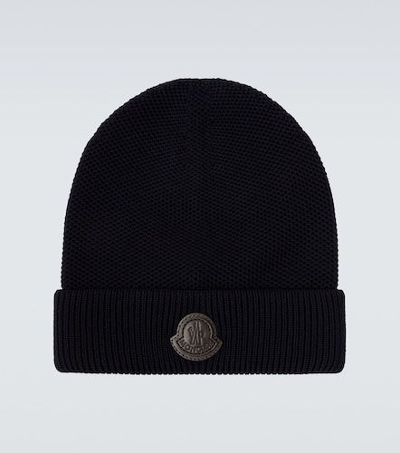 Bonnet en laine vierge à logo - Moncler - Modalova