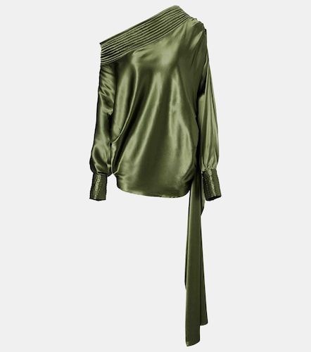 Top asymétrique en satin de soie mélangée - Dries Van Noten - Modalova