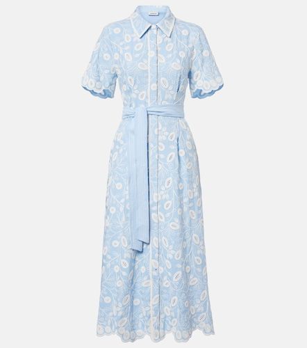 Robe midi Audria brodée en lin mélangé - Simkhai - Modalova