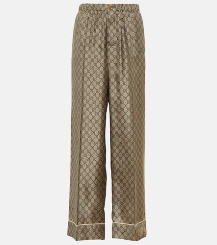 Pantalon ample GG Supreme en soie - Gucci - Modalova
