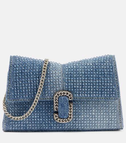 Portefeuille à chaîne en jean à cristaux - Marc Jacobs - Modalova