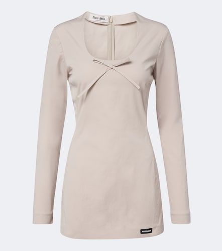 Robe en popeline de coton mélangé - Miu Miu - Modalova