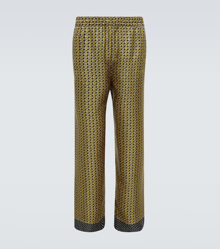Pantalon Geometric Interlocking G en soie - Gucci - Modalova