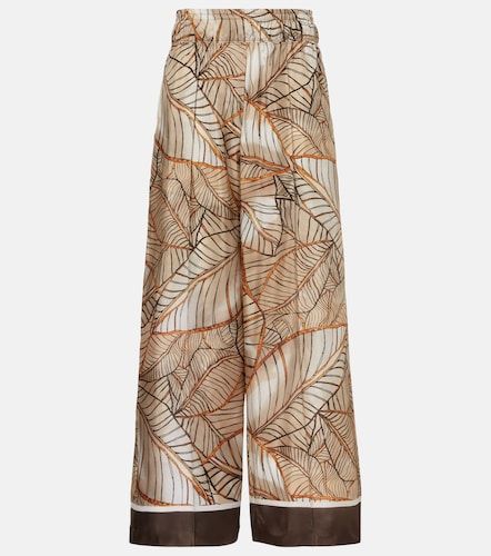 Pantalon ample imprimé en soie - Brunello Cucinelli - Modalova