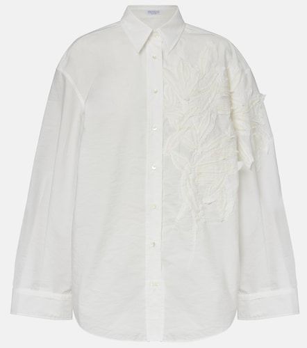 Chemise brodée en coton mélangé - Brunello Cucinelli - Modalova