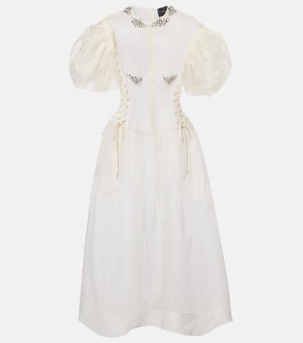 Robe longue en soie à ornements - Simone Rocha - Modalova