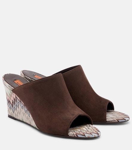 Mules Mabel Zigzag compensées en daim - Missoni - Modalova