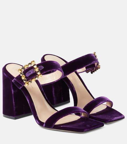 Mules en velours à ornements - Gianvito Rossi - Modalova