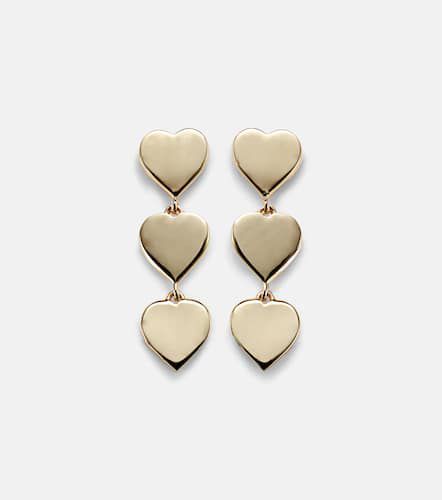 Boucles d'oreilles Pure Three Heart Linear en or 14 ct - Sydney Evan - Modalova