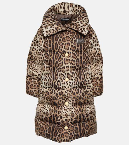 Manteau matelassé à motif léopard - Dolce&Gabbana - Modalova