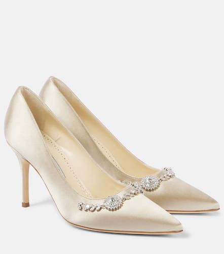 Escarpins Lamikpum en satin à ornements - Manolo Blahnik - Modalova