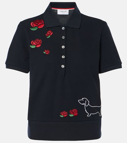 Polo brodé en coton mélangé - Thom Browne - Modalova