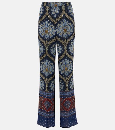 Pantalon ample en soie mélangée à motif cachemire - Etro - Modalova