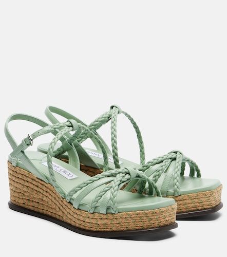 Espadrilles compensées Nyra en cuir - Jimmy Choo - Modalova