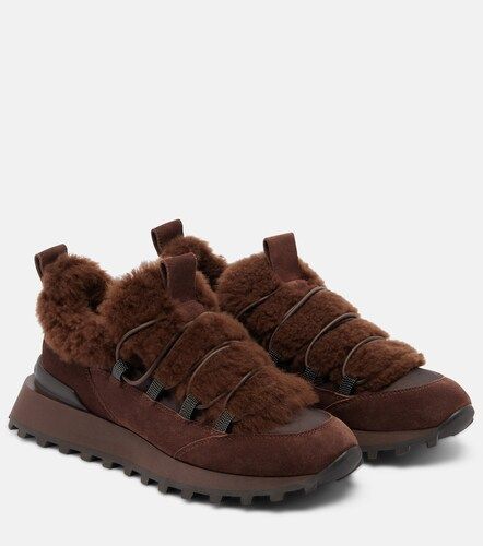 Baskets Monili en daim et shearling - Brunello Cucinelli - Modalova