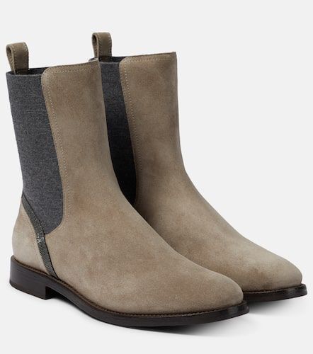 Bottines Chelsea en daim à ornements - Brunello Cucinelli - Modalova