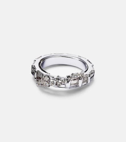 Bague Scatter en or blanc 18 ct, saphirs et diamants - Ananya - Modalova