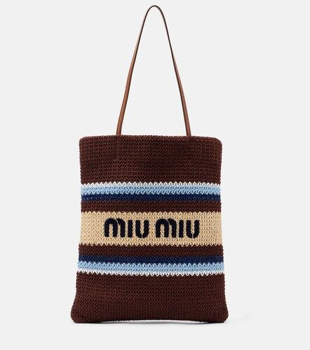 Miu Miu Cabas tressé à rayures - Miu Miu - Modalova