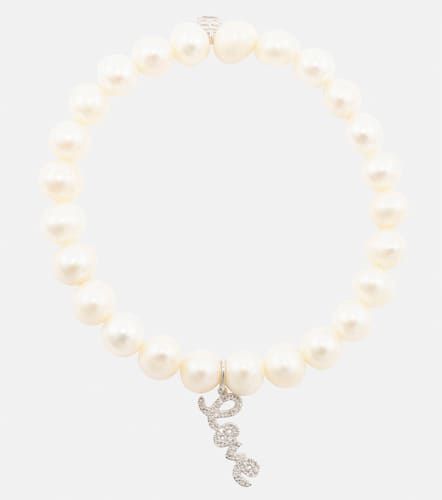 Bracelet Love en or 14 ct, diamants et perles - Sydney Evan - Modalova