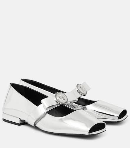 Ballerines en cuir métallisé - Versace - Modalova