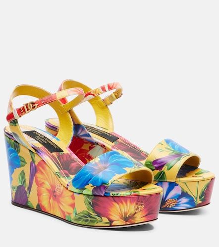 Sandales compensées Bianca à imprimé floral - Dolce&Gabbana - Modalova