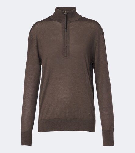 Pull à col zippé en cachemire et soie - Tod's - Modalova