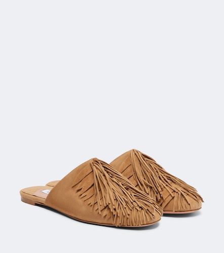Mules Maverick en daim à franges - Aquazzura - Modalova