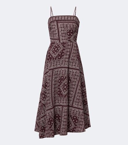 Robe midi Kitt en coton mélangé à imprimé - Veronica Beard - Modalova