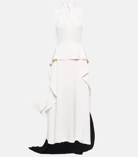 Robe longue en crêpe et satin - Victoria Beckham - Modalova