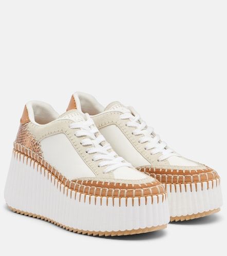 Chloé Baskets compensées Nama à finition en cuir et daim - Chloe - Modalova