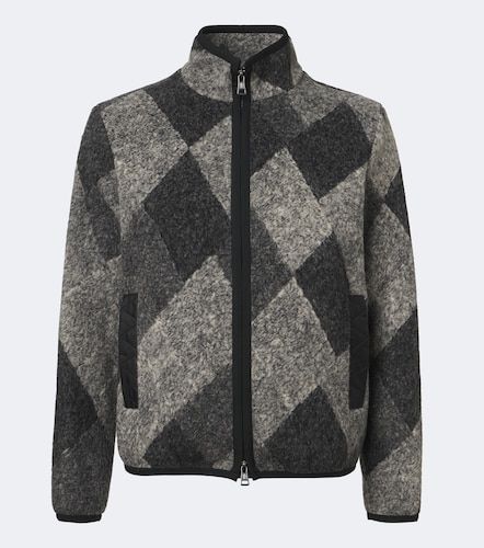 Veste en laine mélangée à motif argyle - Moncler - Modalova