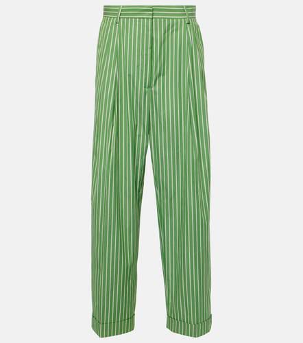 Pantalon droit rayé en coton - Dries Van Noten - Modalova