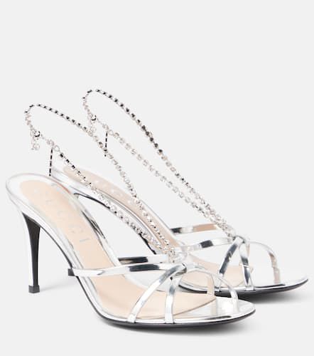 Sandales Heloise en cuir métallisé - Gucci - Modalova