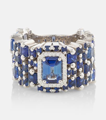 Bague One of a Kind en or blanc 18 ct, saphirs bleus et diamants - Suzanne Kalan - Modalova