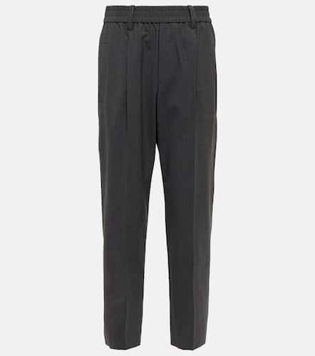 Pantalon tapered à taille haute en laine mélangée - Brunello Cucinelli - Modalova